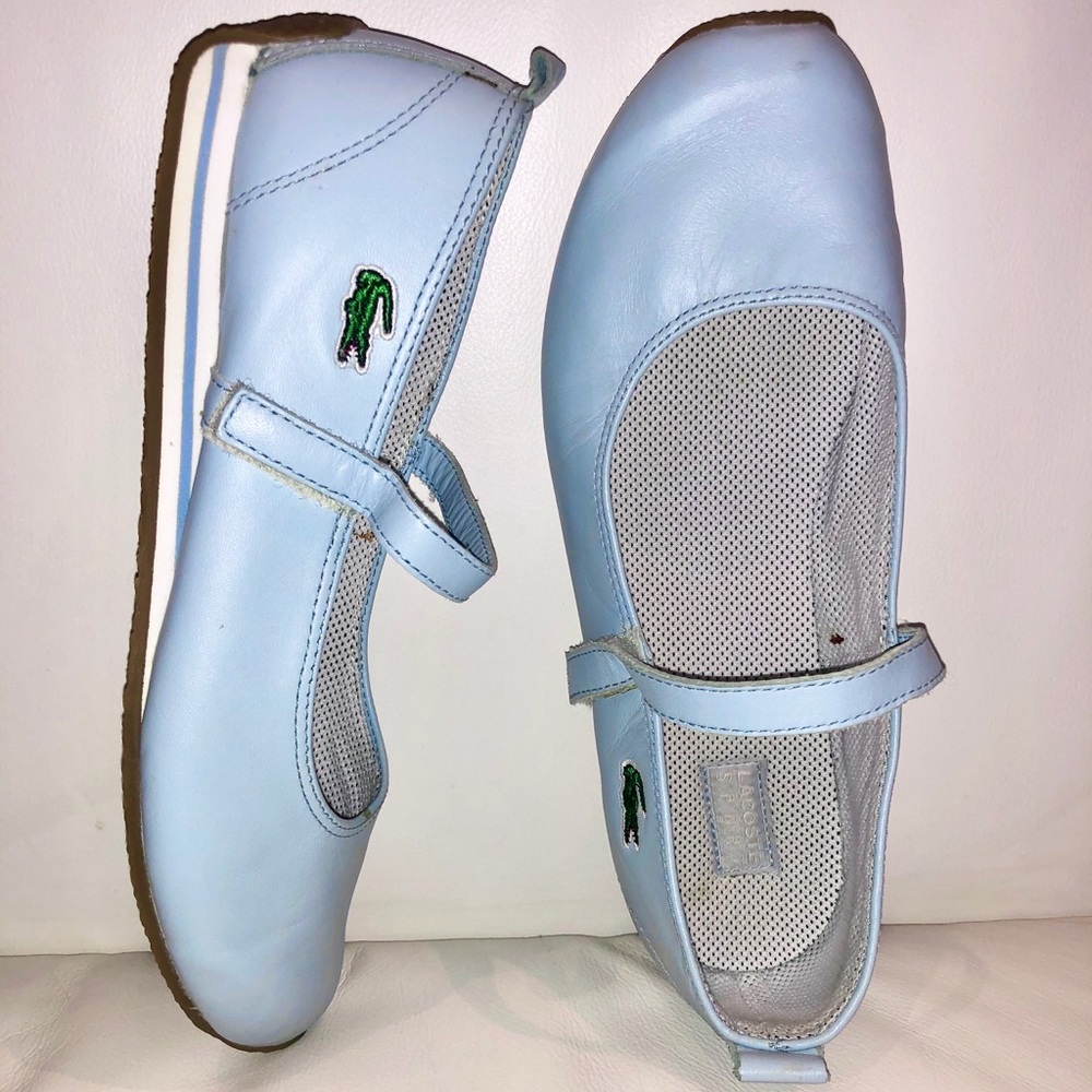 Lacoste blue flats with velcro strap SZ9